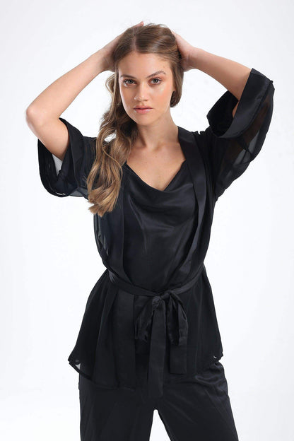 3 Pieces Satin Pyjama Set - Carina - ÙƒØ§Ø±ÙŠÙ†Ø§