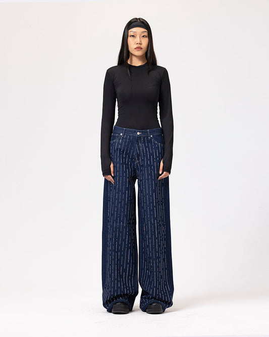 Denim Strass Pants - Blue