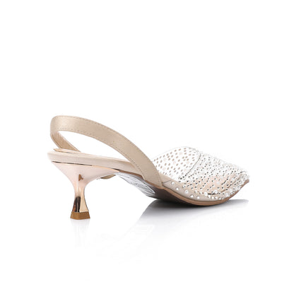 Strass Slingback Kitten Heels – Transparent