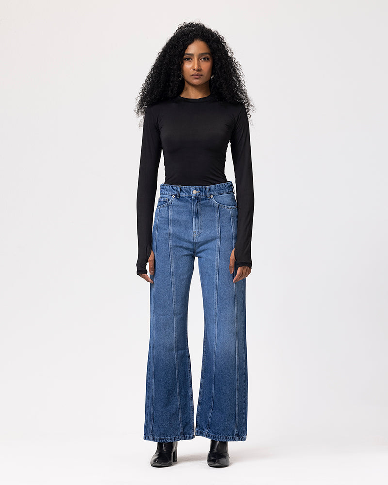 Denim Glint-Flow Pants - Blue