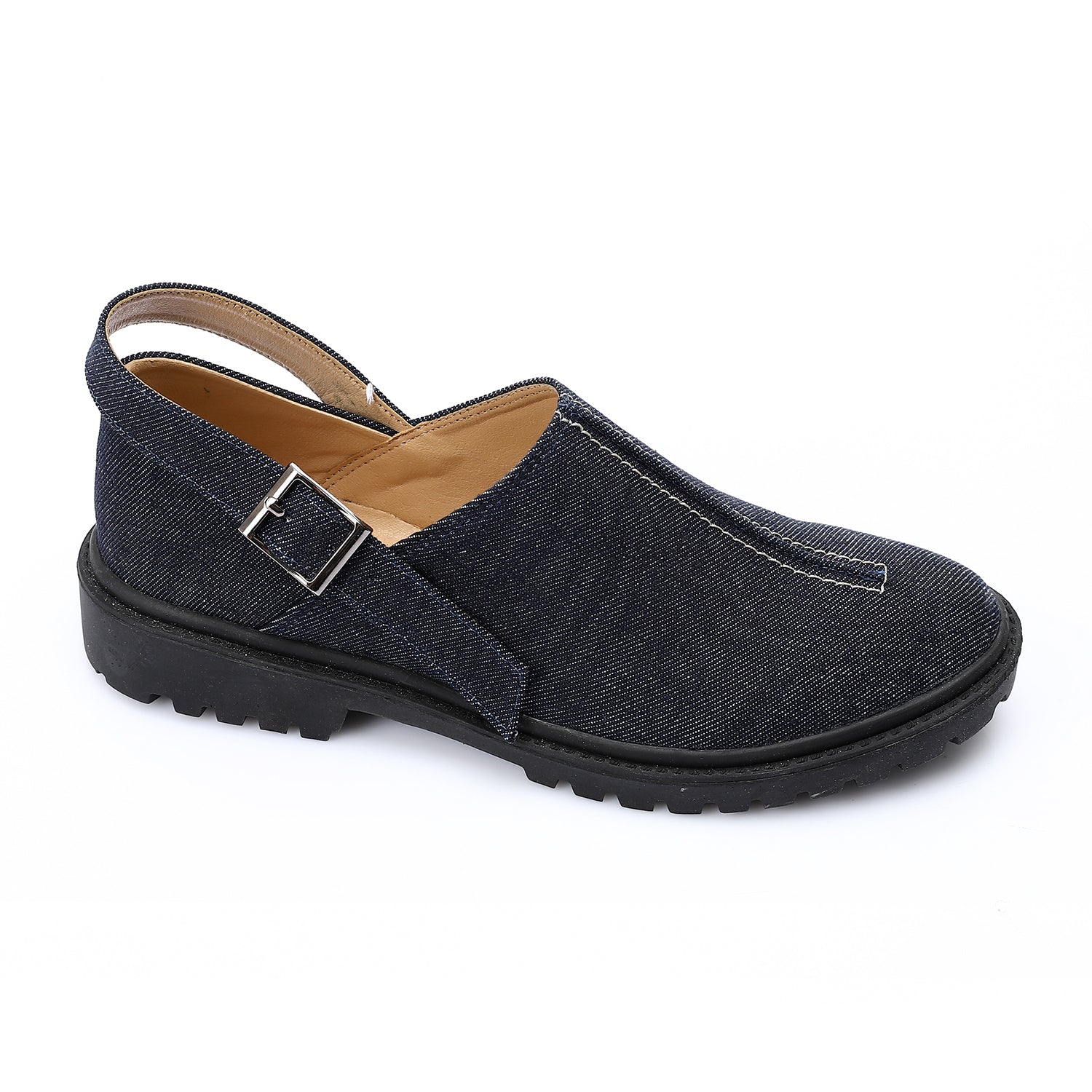 Jeans Plain Slingback Rubber Sole Shoes – Blue