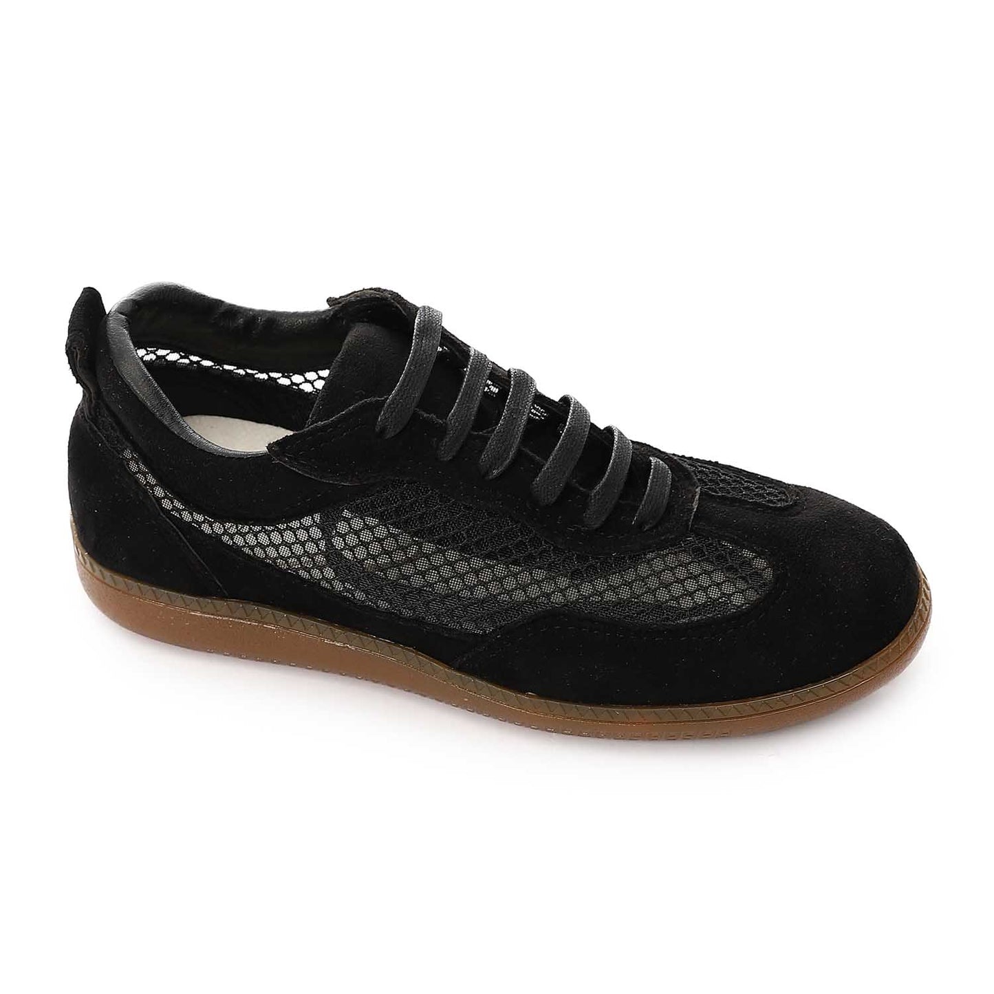 Mesh Suede Sneakers – Black