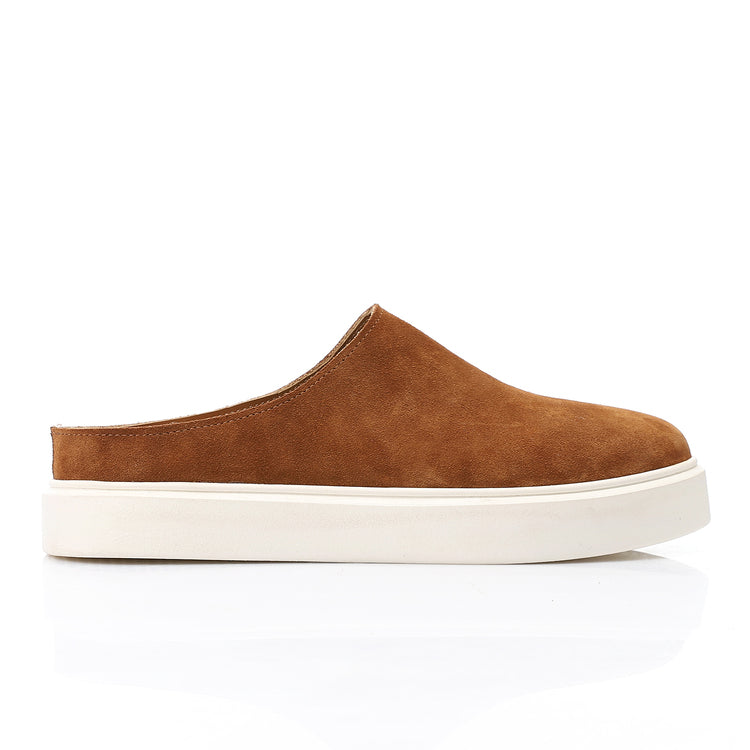 Suede Clog Mules – Brown