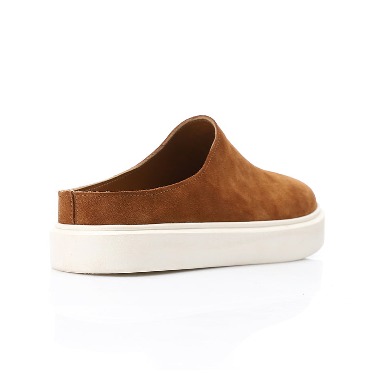 Suede Clog Mules – Brown
