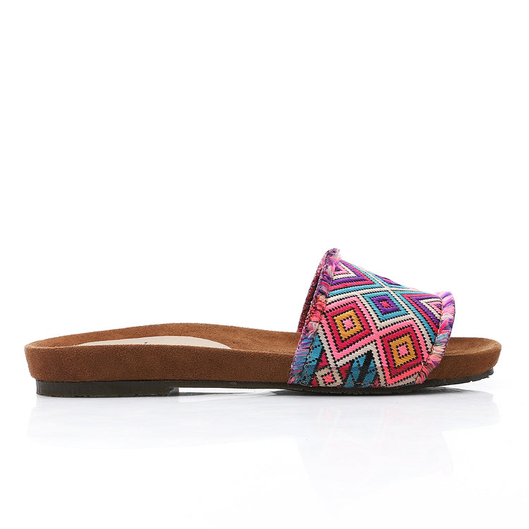 Fabric Patterned Flat Slipper – Multicolor