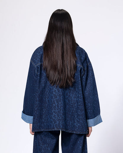 Cotton Dark-Blue Leopard Set - Dark blue