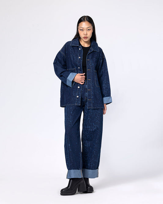 Cotton Dark-Blue Leopard Set - Dark blue