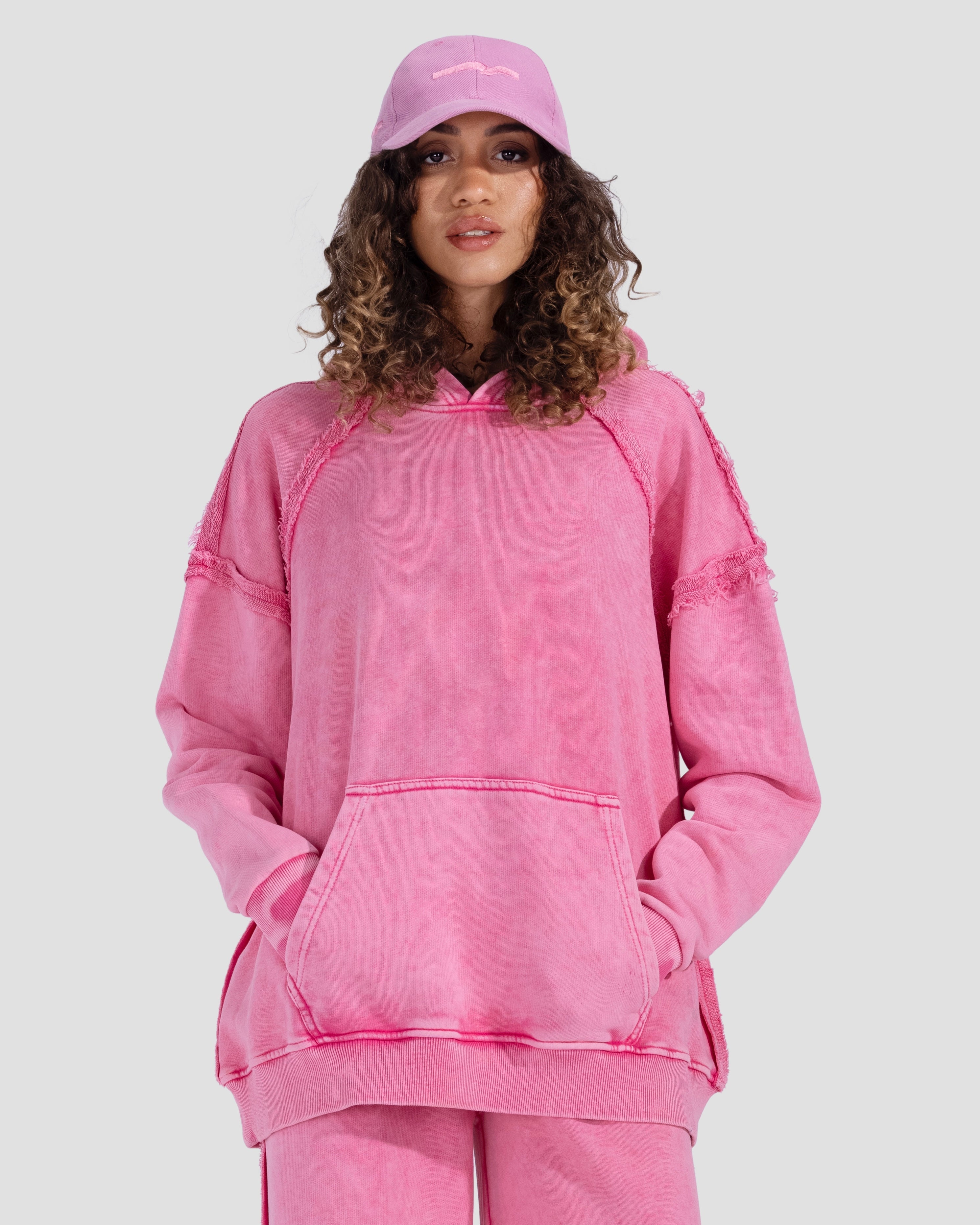 Cotton Washed Hoodie - Pink