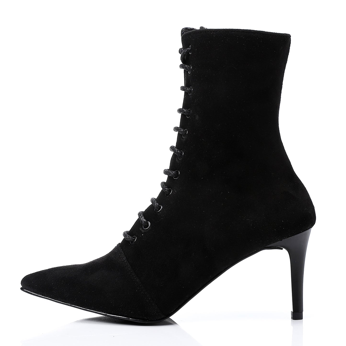 Lace Up And Zipper Closure Pointed Toecap Ankle Boots