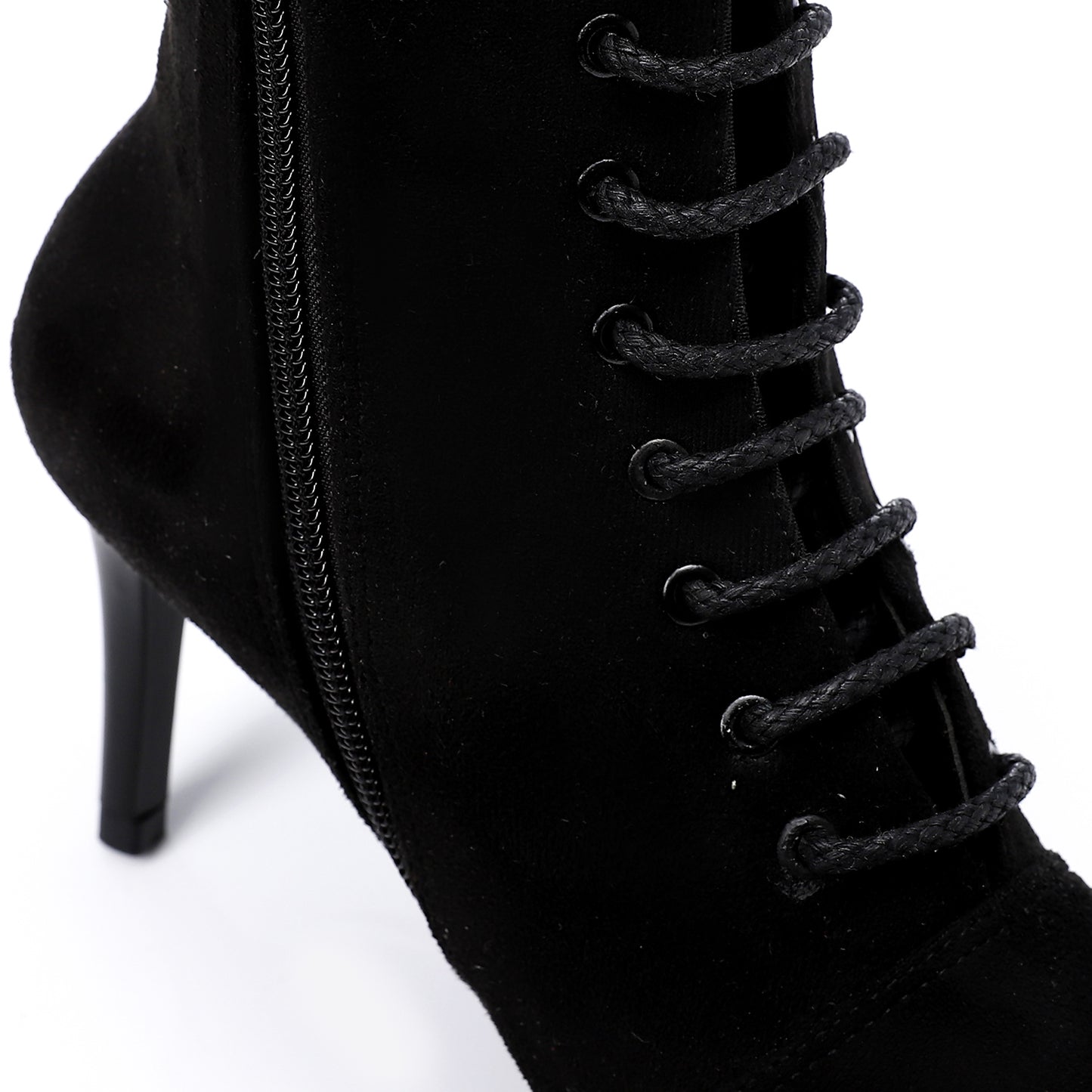 Lace Up And Zipper Closure Pointed Toecap Ankle Boots