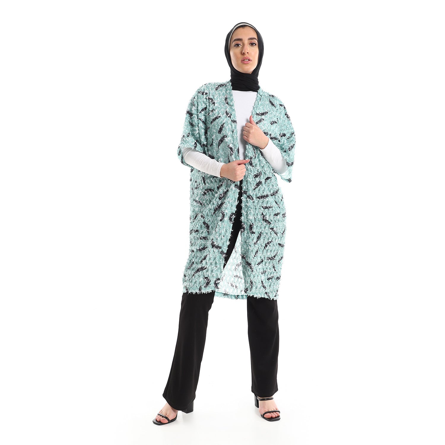 Jamila Women Eyelash Open Neckline Long