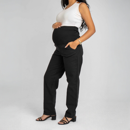 Cotton Gabardine Solid Maternity Pants