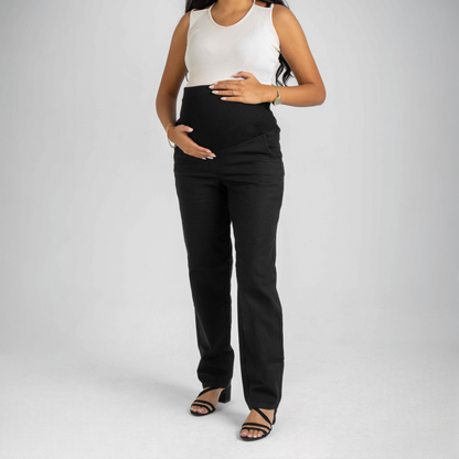 Cotton Gabardine Solid Maternity Pants
