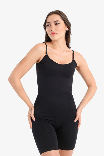 One-Piece Seamless Bodysuits. Black