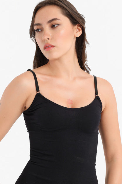 One-Piece Seamless Bodysuits. Black