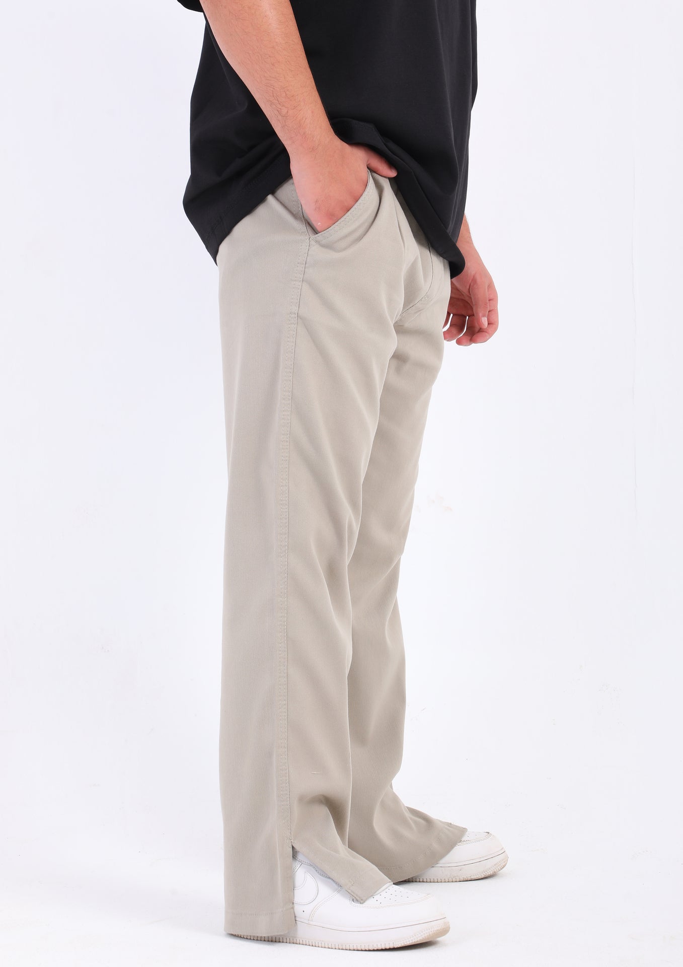 Gabardine Split Hem Pants