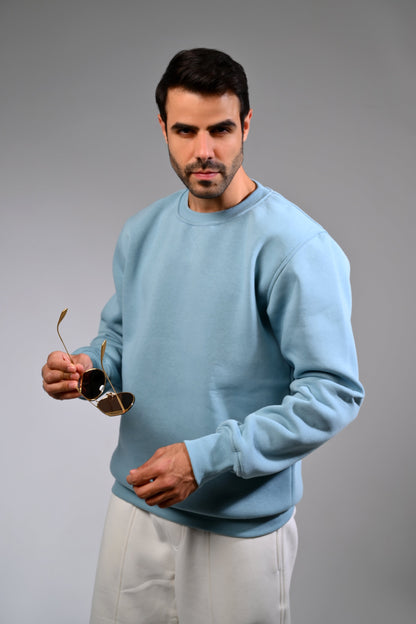 Light Blue Melton Sweatshirt