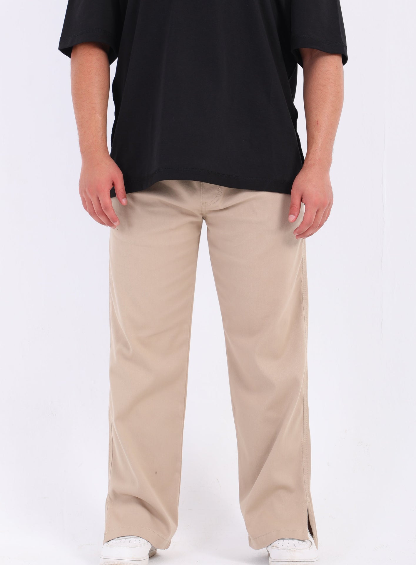 Gabardine Split Hem Pants