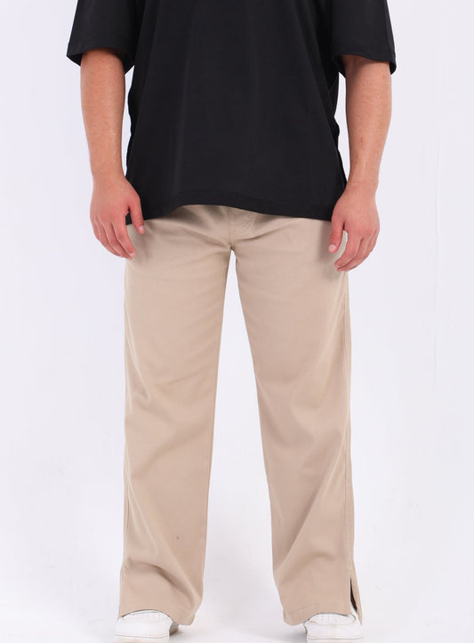 Gabardine Split Hem Pants
