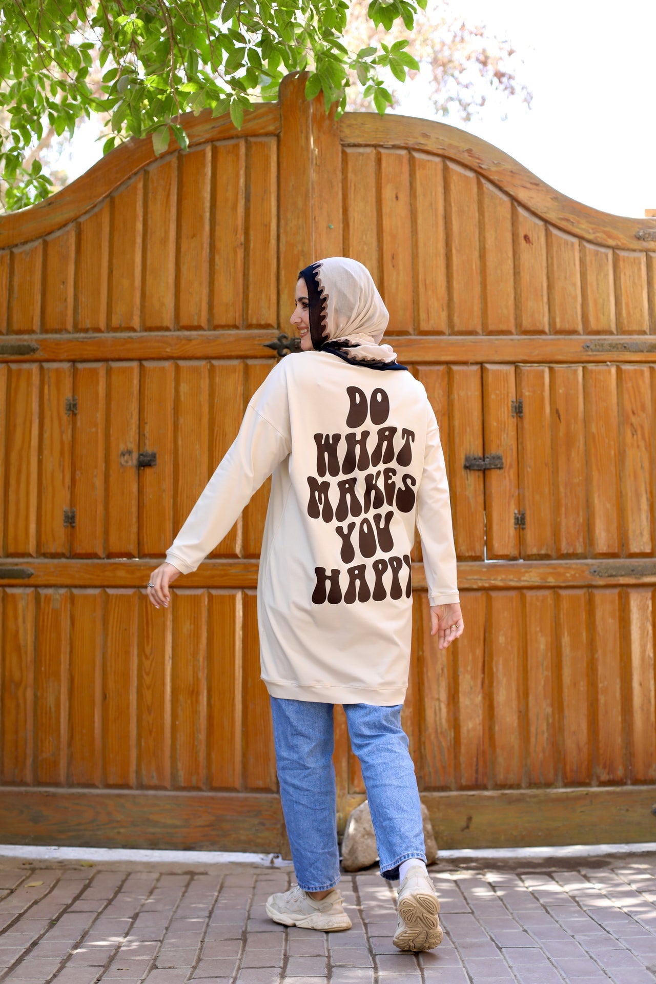 Cotton T-Shirt With Back Print