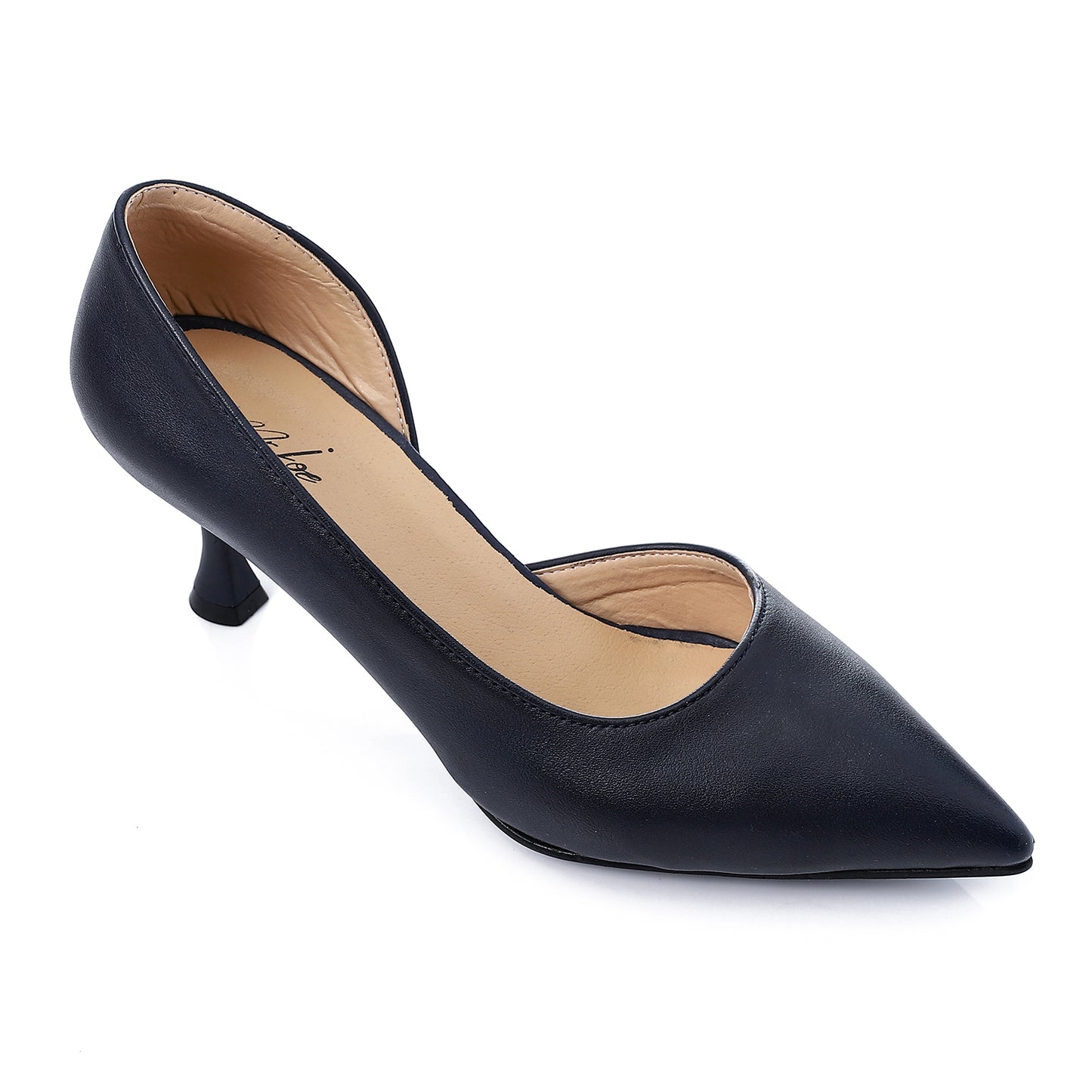 Slip On Pointed Toecap Kitten Heel Pumps