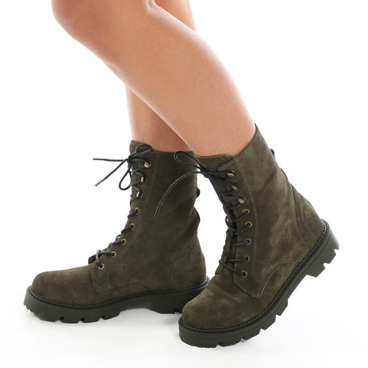 High Lace Up Closure Boots