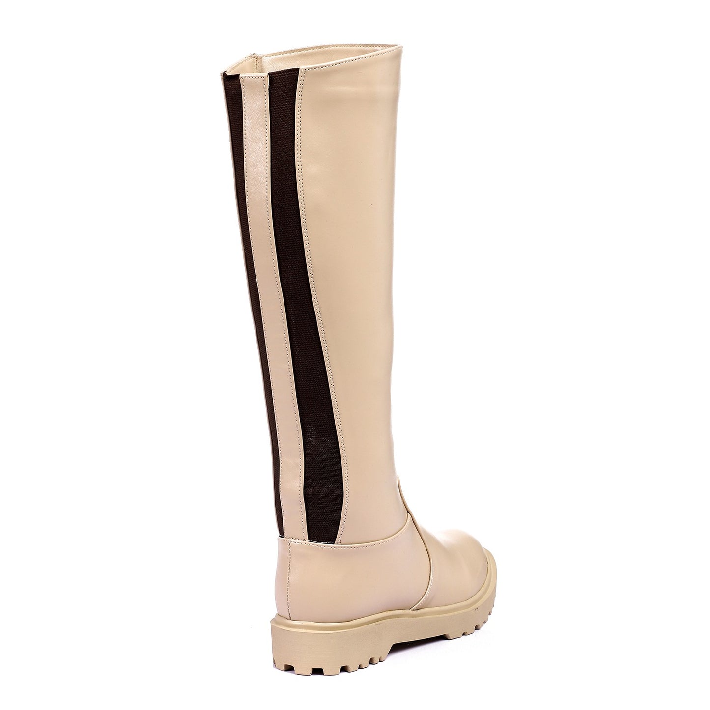 Side Zipper Under Knee Leather Boots