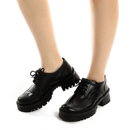 Chunky Semi Formal Lace Up Leather Shoes