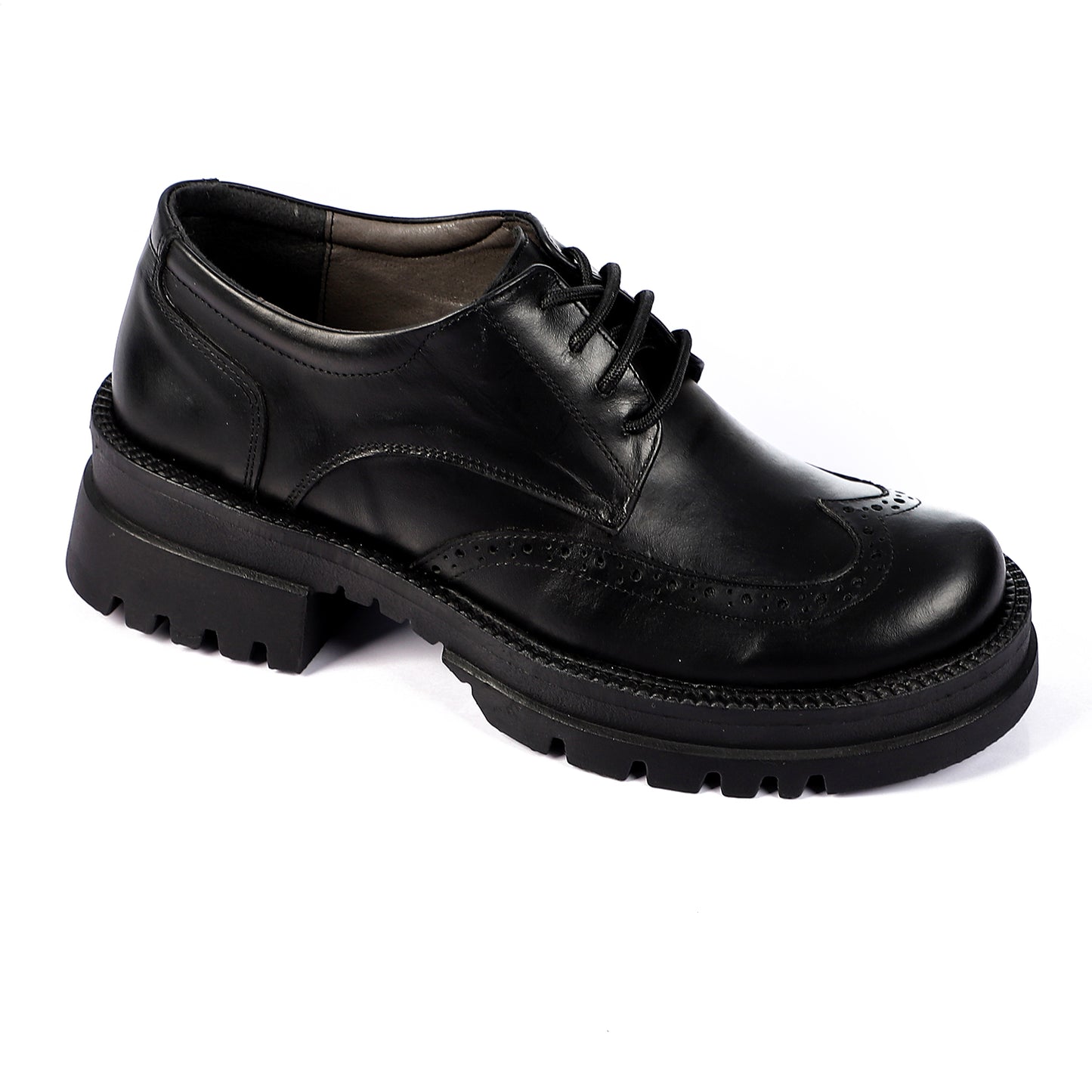 Chunky Semi Formal Lace Up Leather Shoes