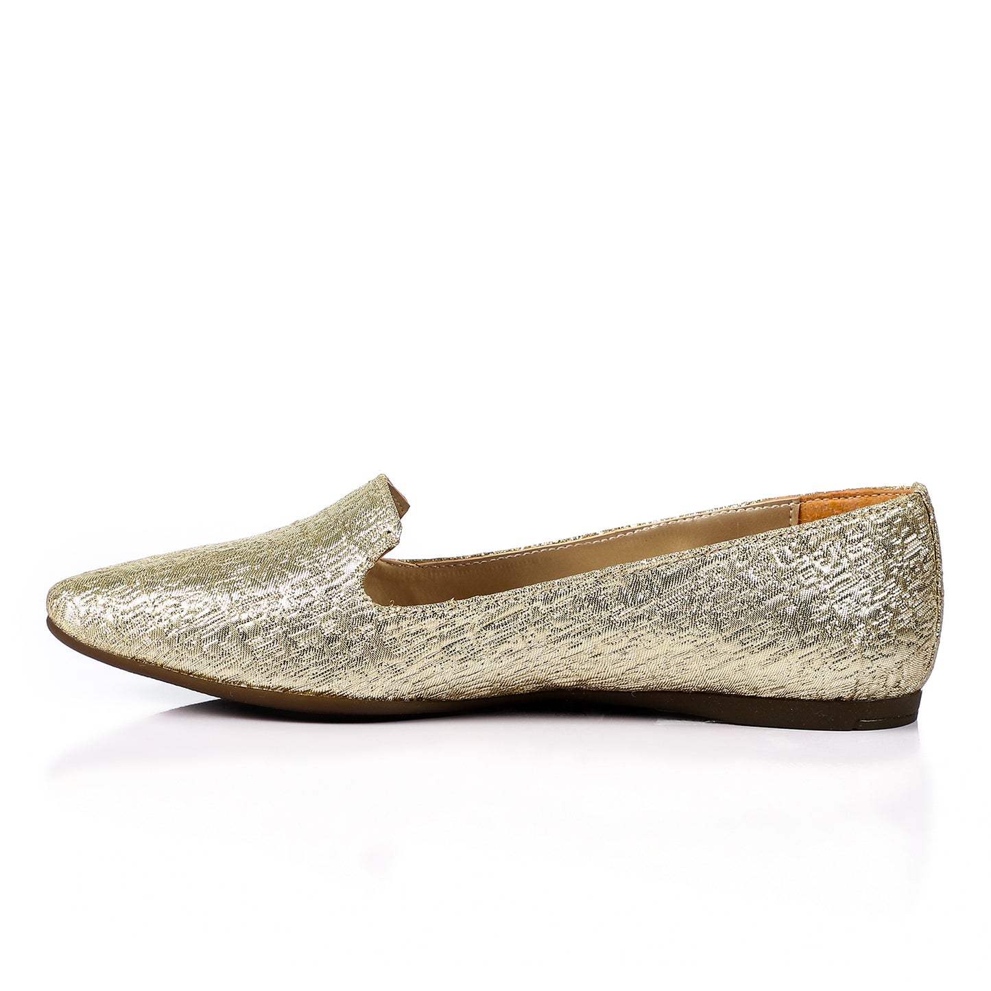 Pointed Slip On Textured Leather Flats