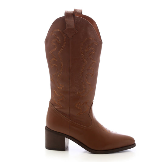 Mid-Calf Triangular Toecap Cowboy Boots