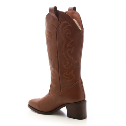 Mid-Calf Triangular Toecap Cowboy Boots