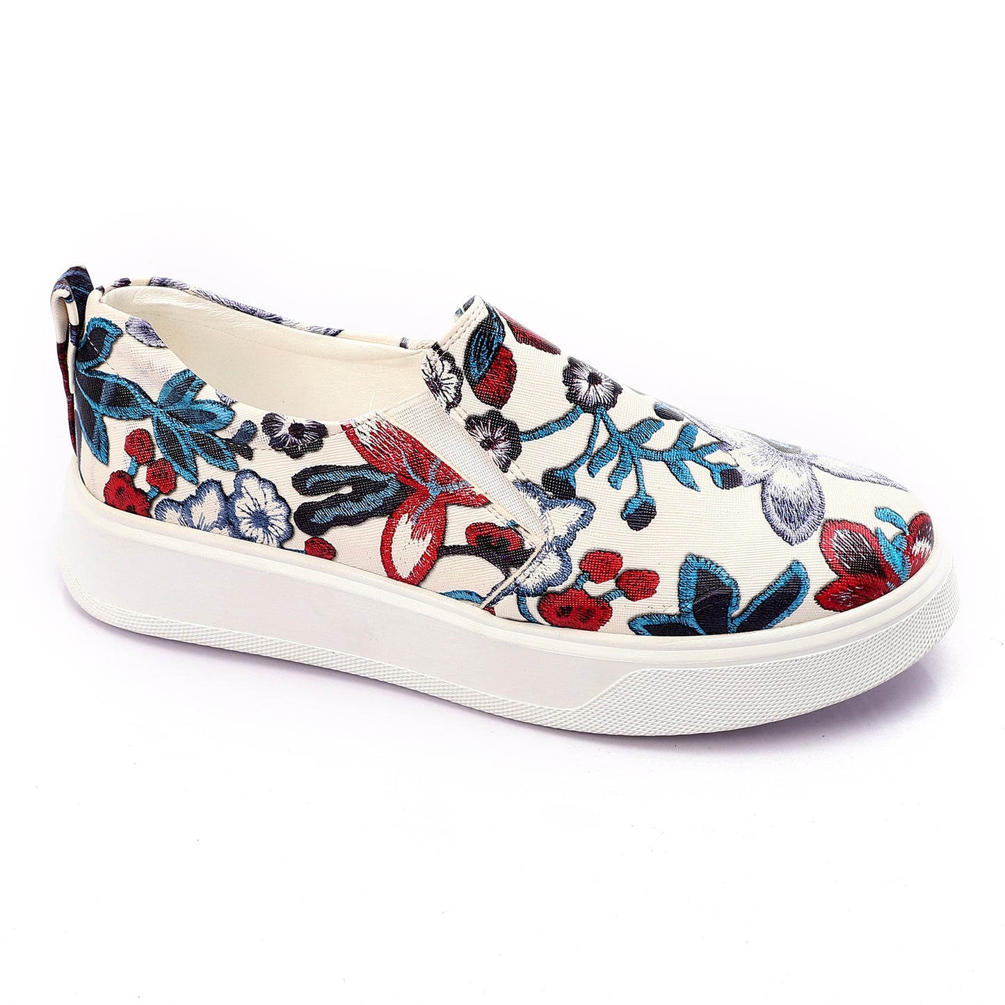 Textured Floral Leather Slip On Casual Espadrilles