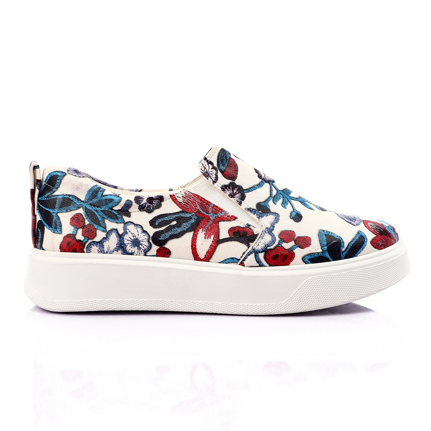 Textured Floral Leather Slip On Casual Espadrilles