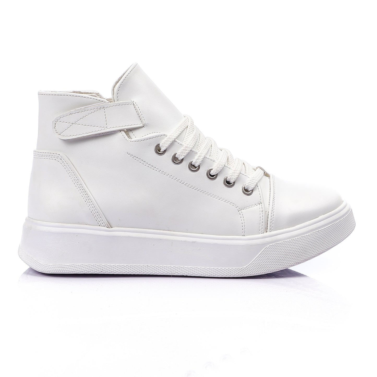 Double Closure High-Cut Plain Sneakers