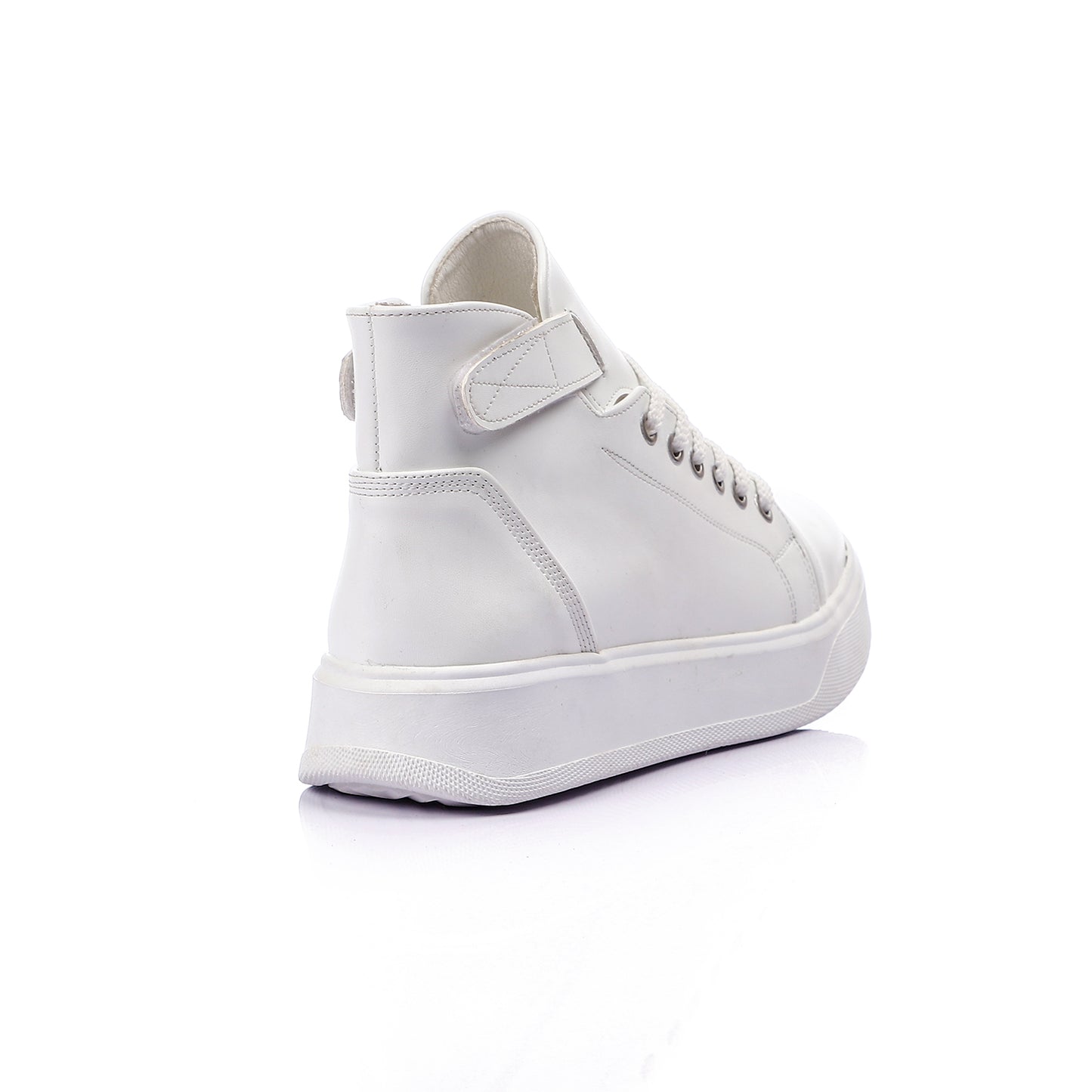 Double Closure High-Cut Plain Sneakers