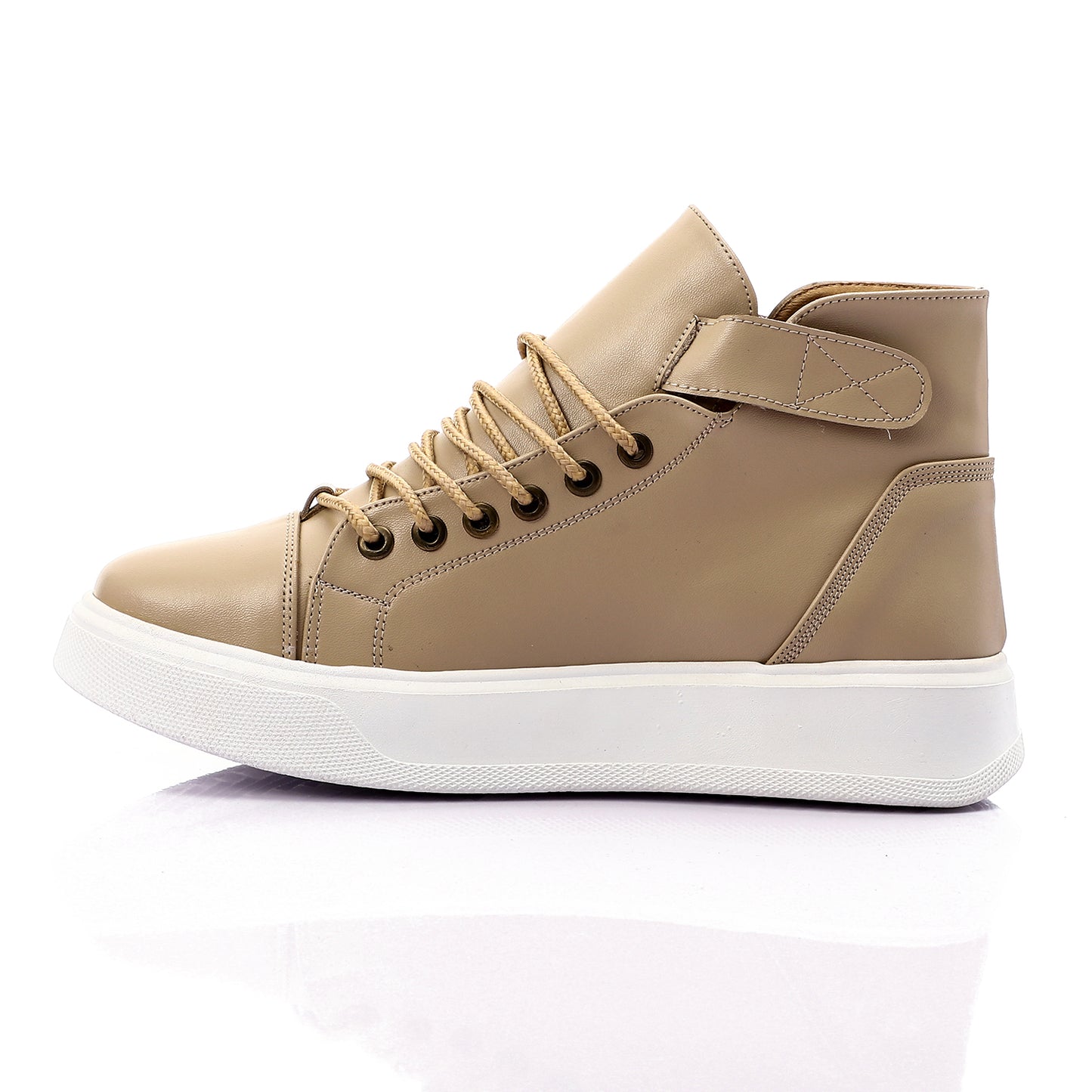 Double Closure High-Cut Plain Sneakers