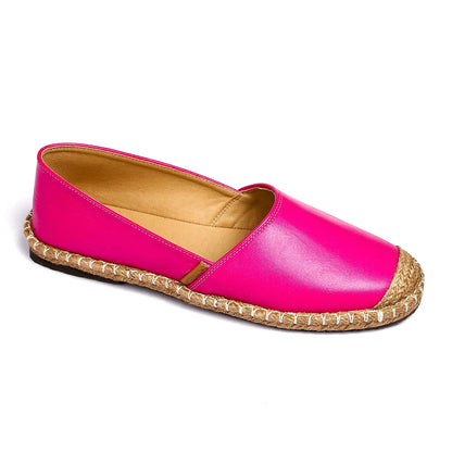 Straw Toe-Tips Detail Slip On Flats