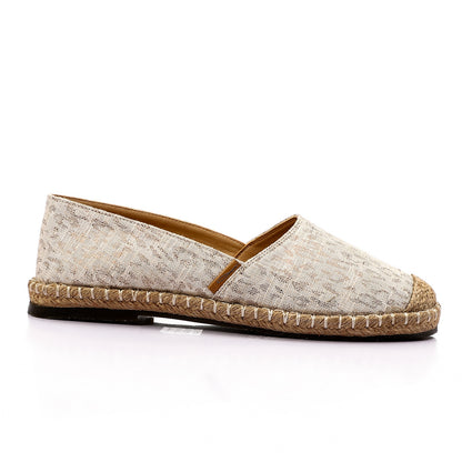 Leopard Print Espadrilles With Straw Round Toe