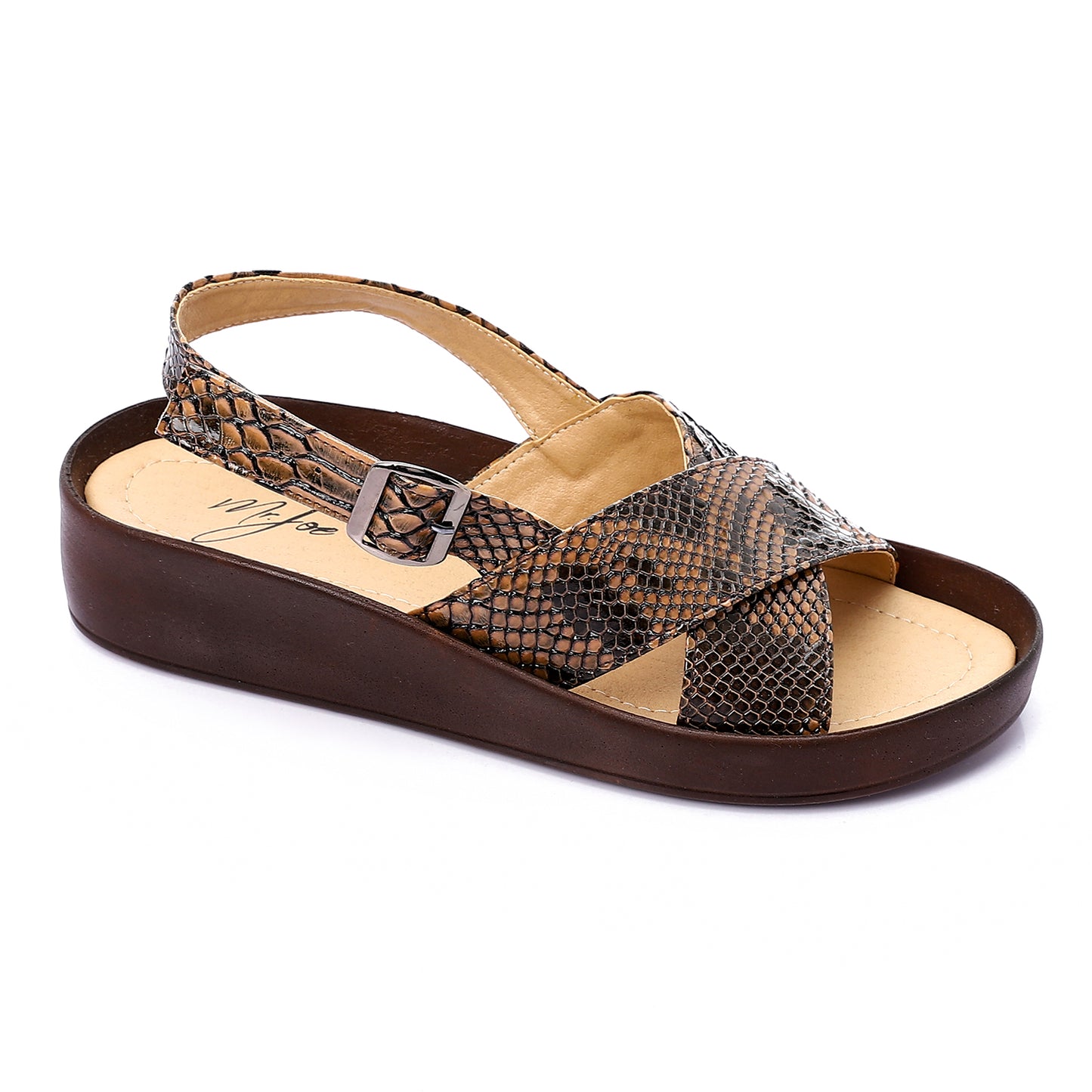 Cross Toecap Reptile Skin  Sandals