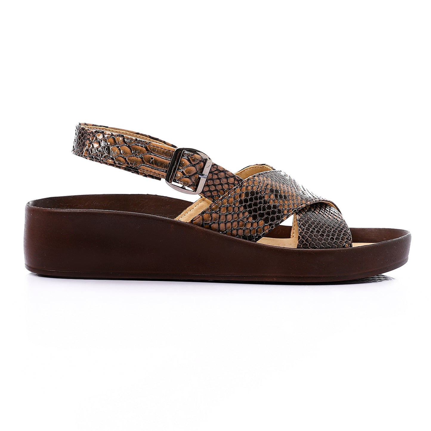 Cross Toecap Reptile Skin  Sandals