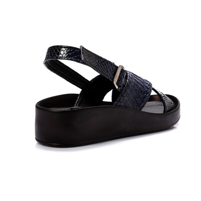 Cross Toecap Reptile Pattern Sandals