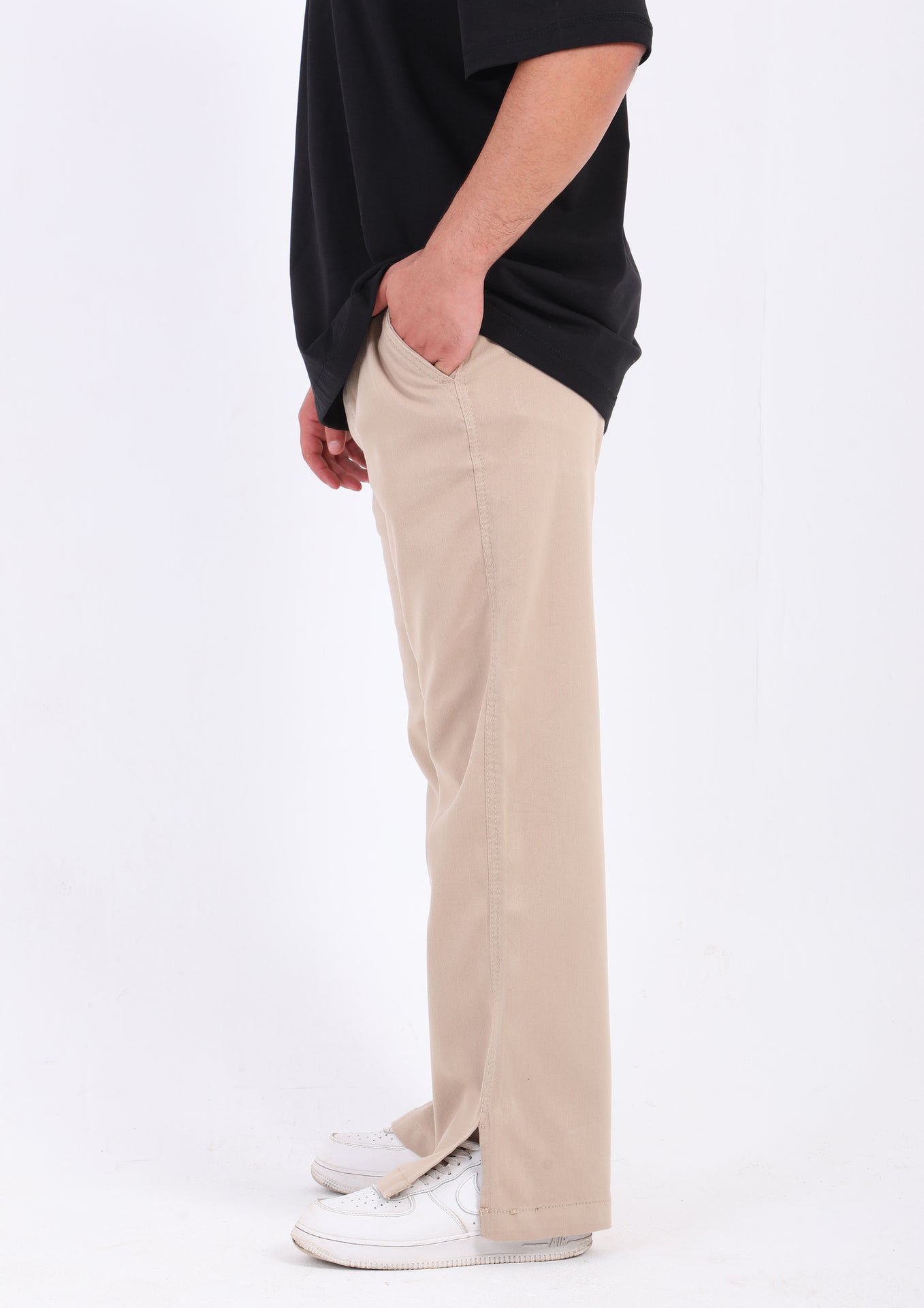 Gabardine Split Hem Pants