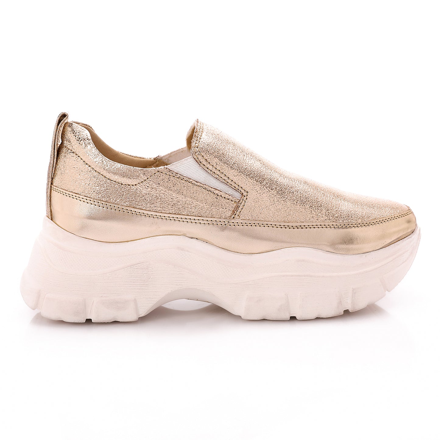 Chunky Leather Bling   Slip On Sneakers