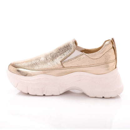 Chunky Leather Bling   Slip On Sneakers