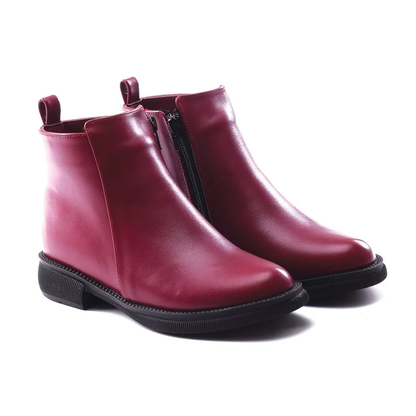 Boot For Women Faux Leather Burgundy