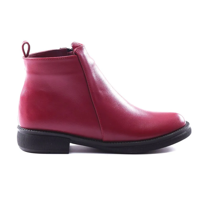 Boot For Women Faux Leather Burgundy