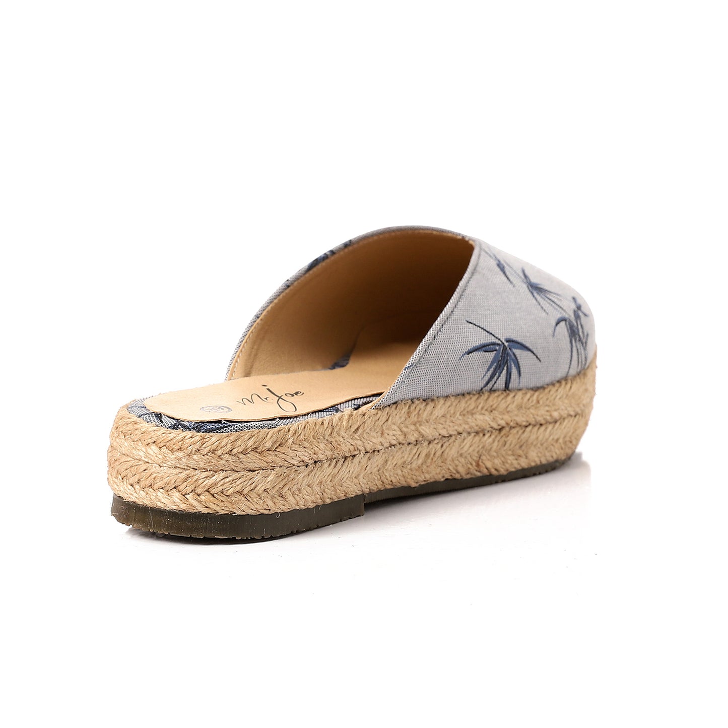 Pointed Toecap Straw Cornflower Blue Mules