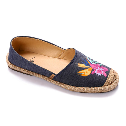 Floral Pattern Round Toecap Espadrille