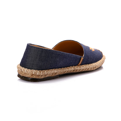 Floral Pattern Round Toecap Espadrille